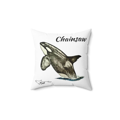 Orca Chainsaw Spun Polyester Square Pillow