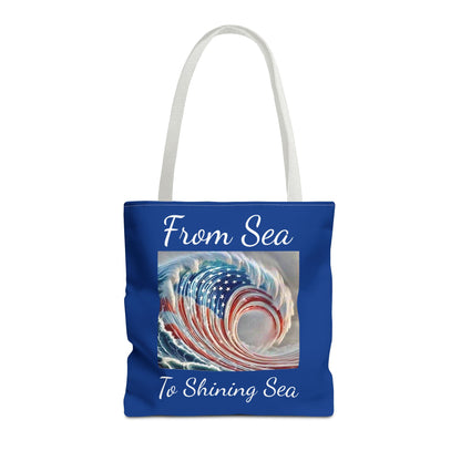 Flag Navy Blue Ocean Tote Bag (AOP)