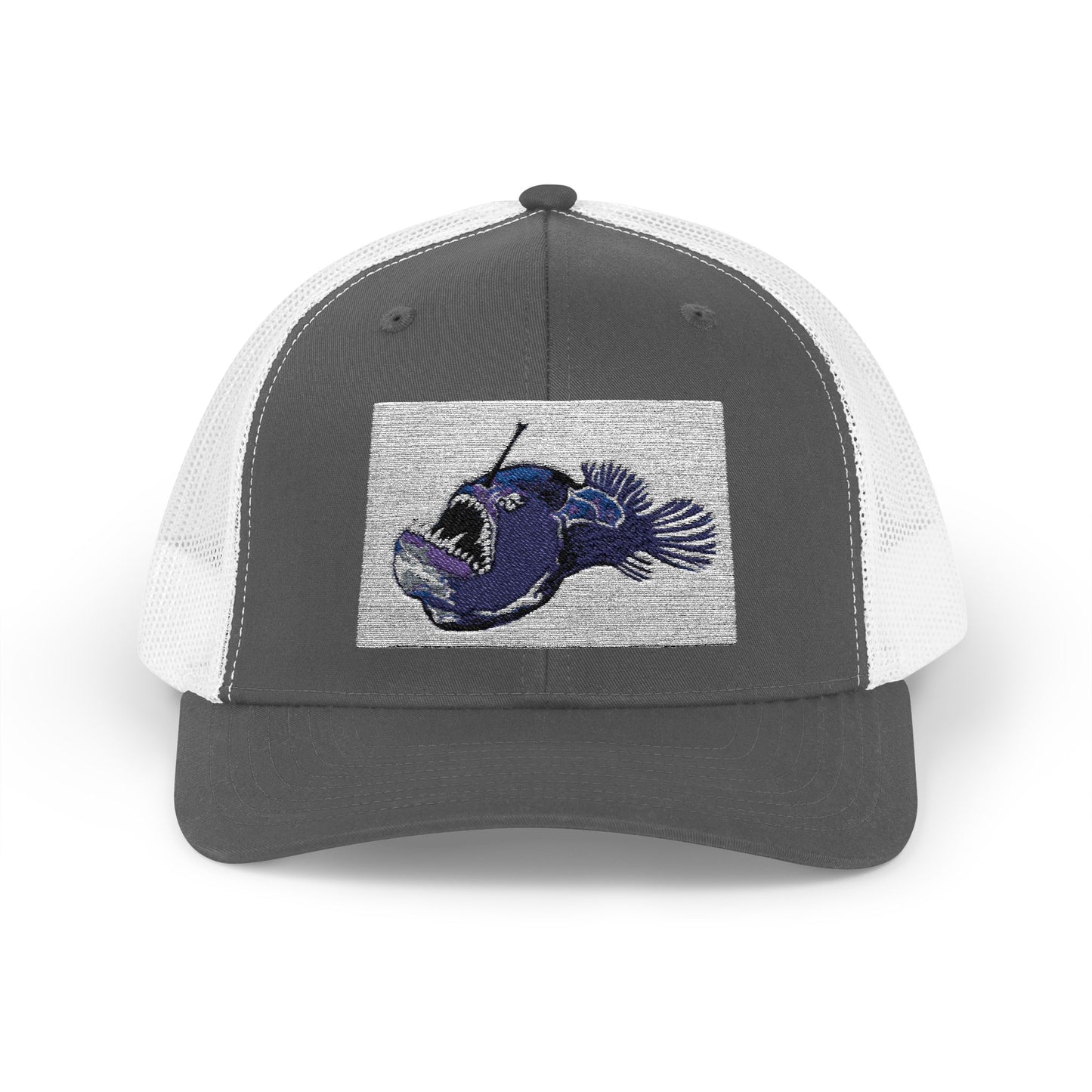 Angler Fish Embroidered Snapback Trucker Cap