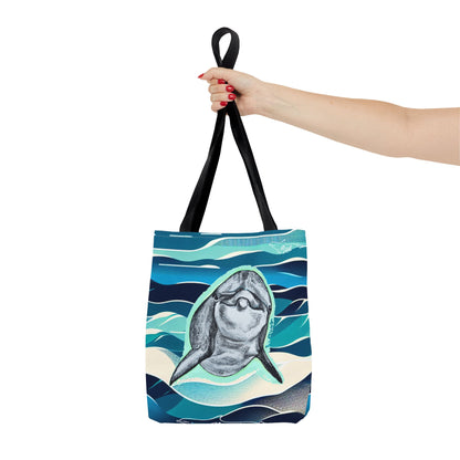 Curious Dolphin Tote Bag (AOP)