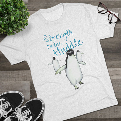 Strength in the Huddle Adélie Penguin Unisex Tri-Blend Crew Tee