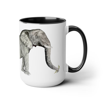 Elephant Two-Tone Coffee Mugs, 15oz