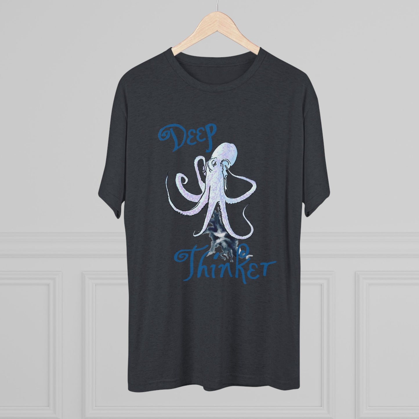 Deep Thinker Octopus Unisex Tri-Blend Crew Tee