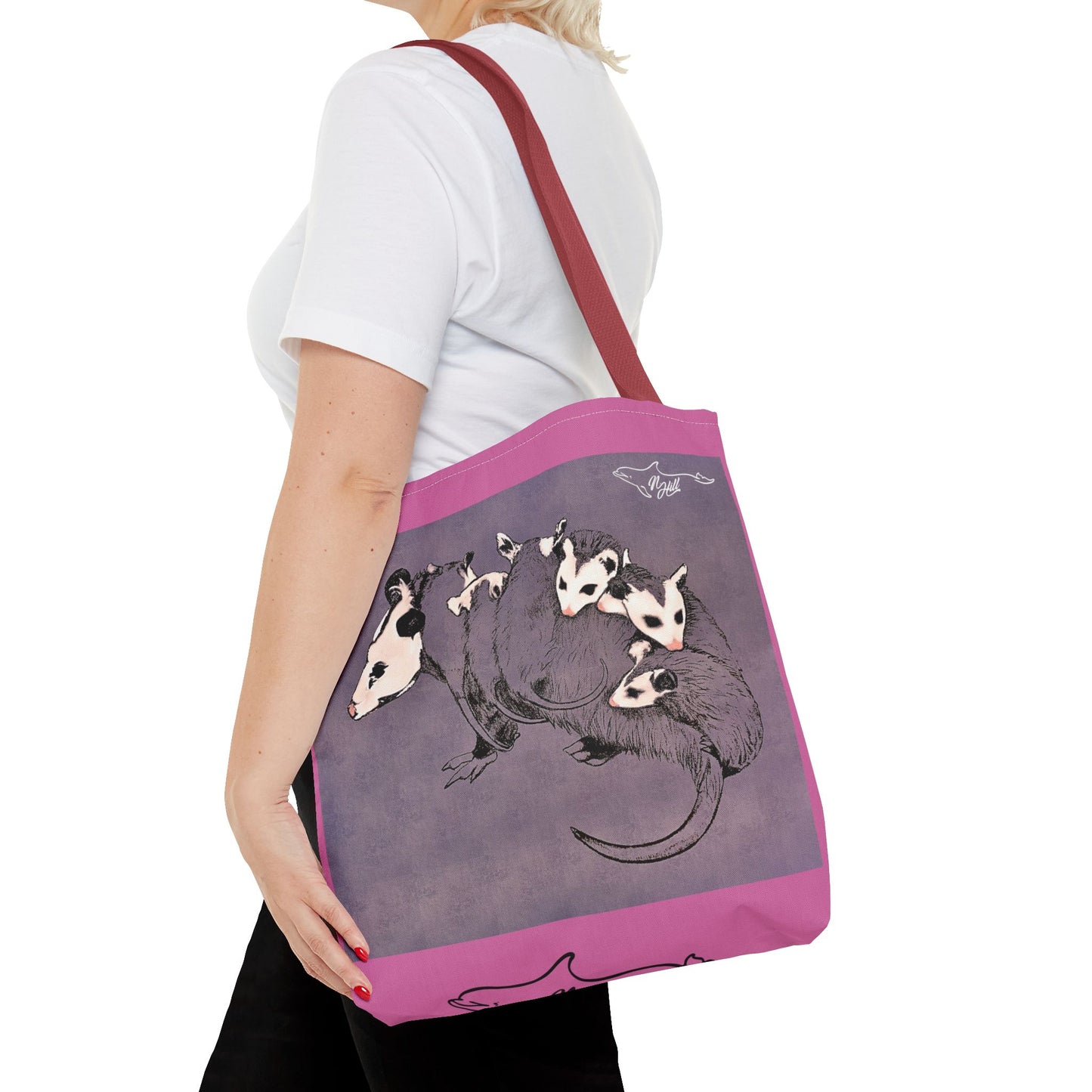 Pink Opossum Tote Bag (AOP)