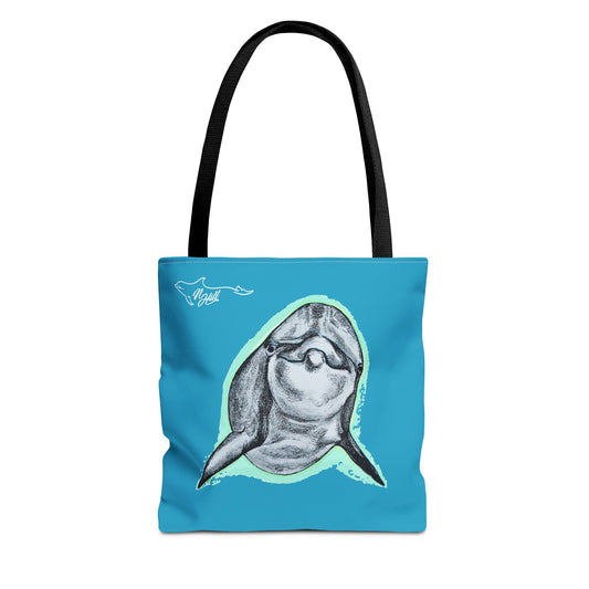 Curious Dolphin Tote Bag (AOP)