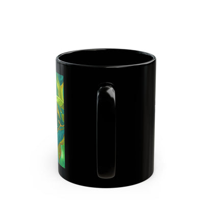 Otter and Dragonfly Black Mug (11oz, 15oz)