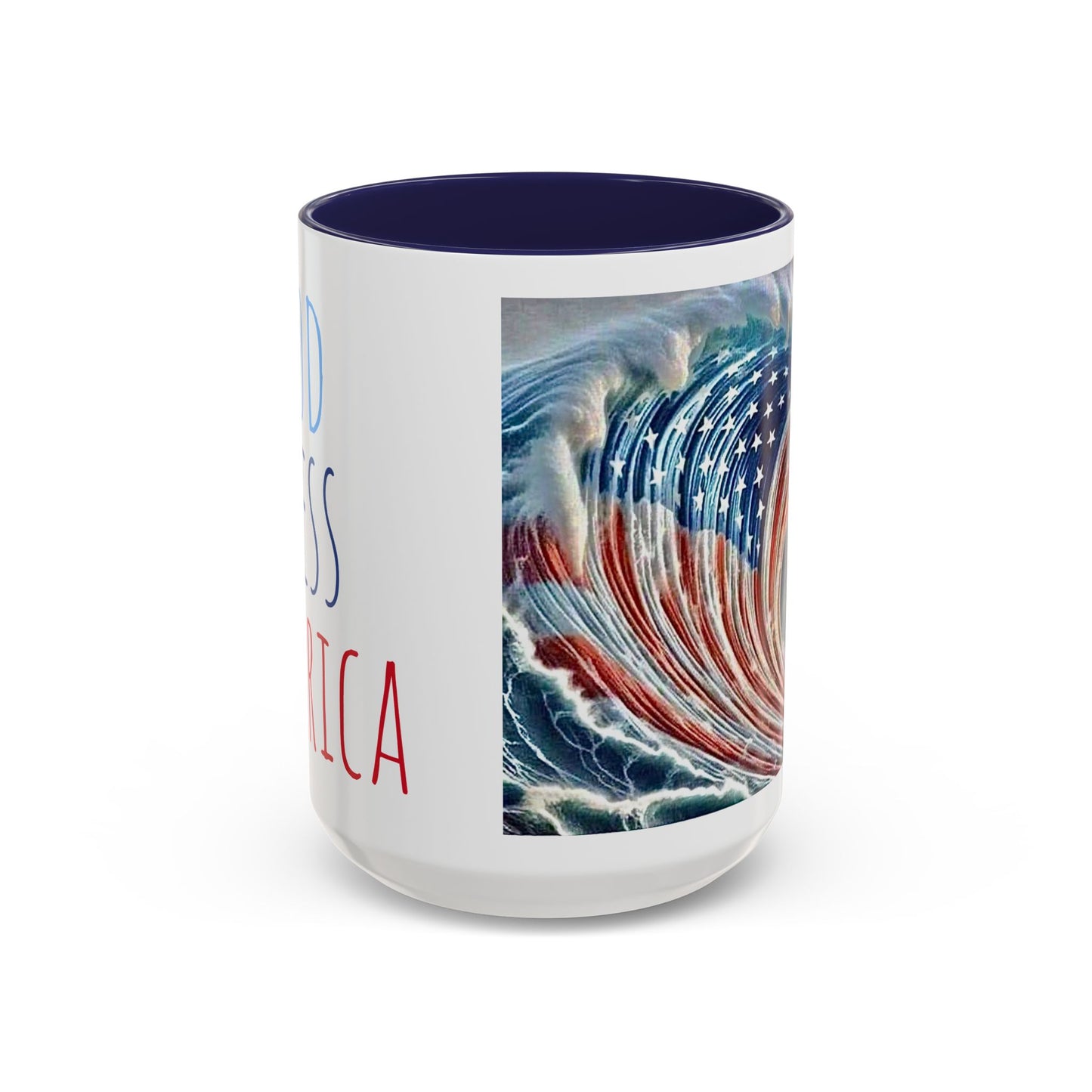 God Bless America Accent Coffee Mug 15oz