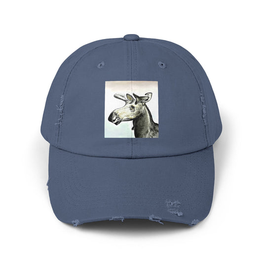 Moose Unisex Distressed Cap