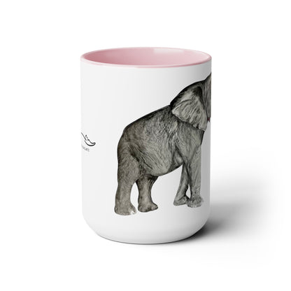 Elephant Two-Tone Coffee Mugs, 15oz