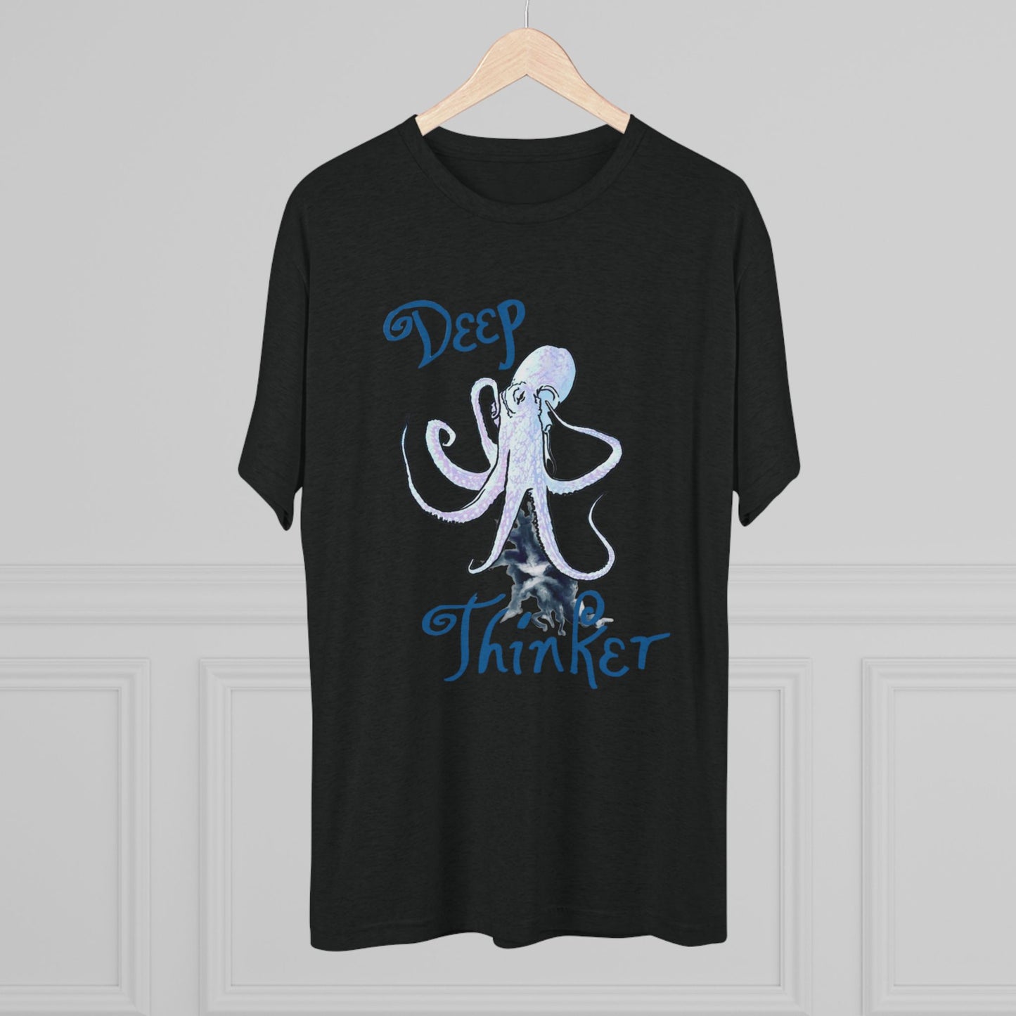 Deep Thinker Octopus Unisex Tri-Blend Crew Tee