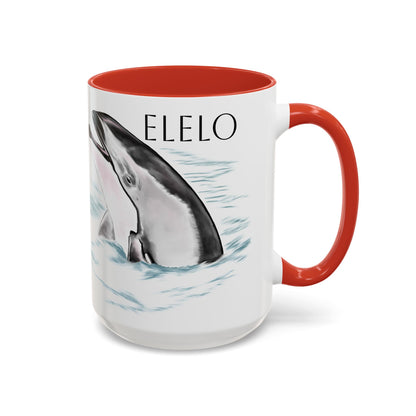 Pacific White Sided Dolphin Elelo Accent Coffee Mug 15oz