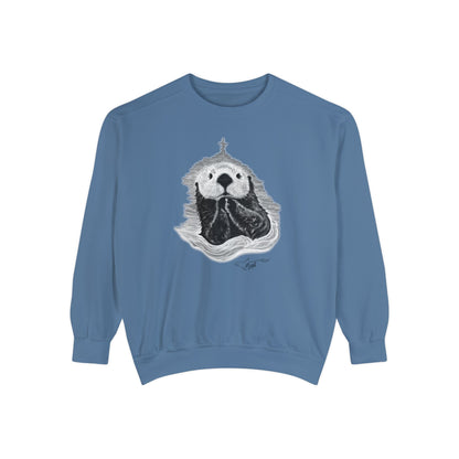 Sea Otter Unisex Garment-Dyed Sweatshirt