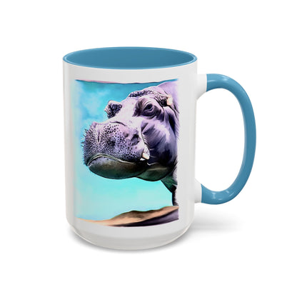 Hippopotamus Patti Accent Coffee Mug, 15oz