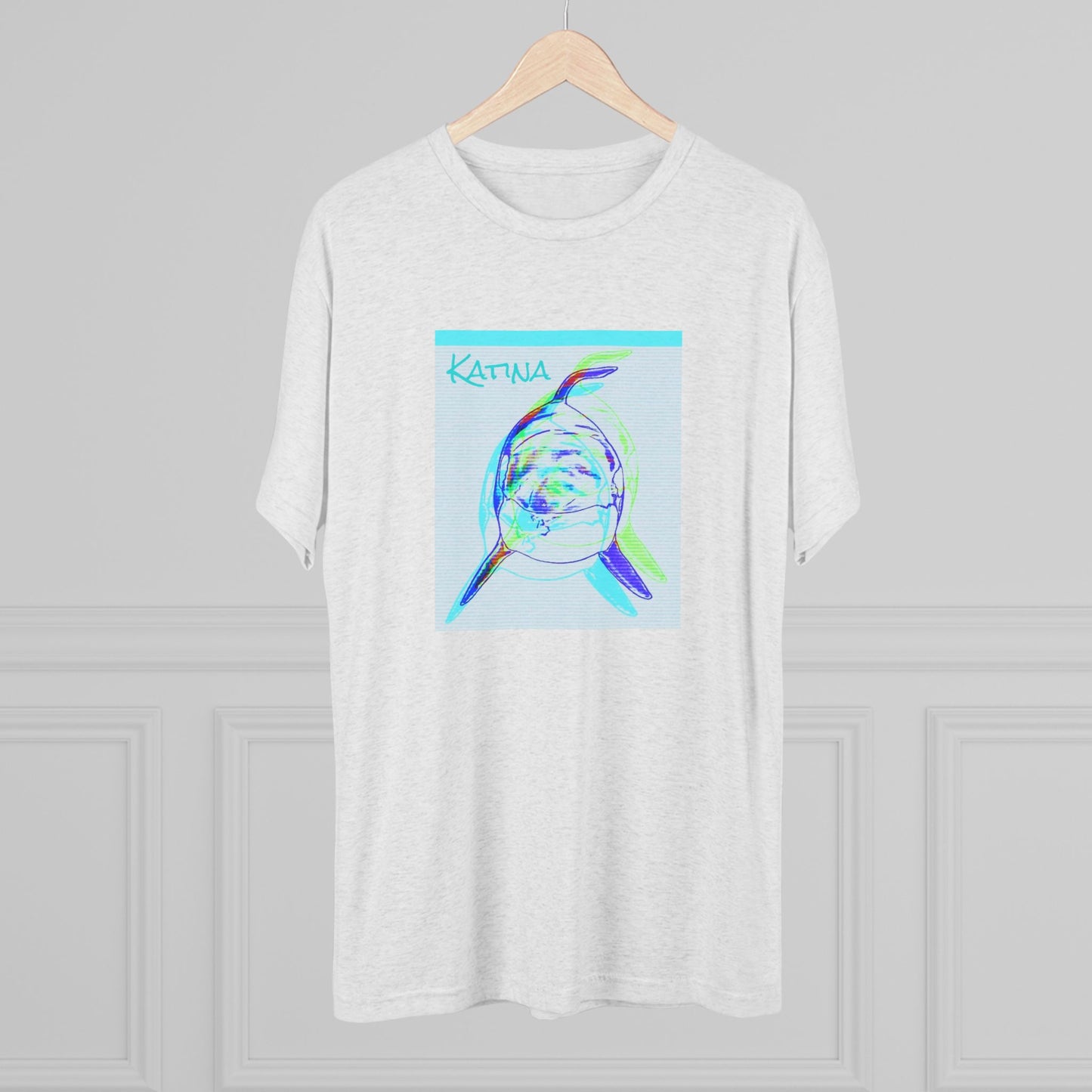 Katina Orca Whale Gestural Unisex Tri-Blend Graphic Crew Tee