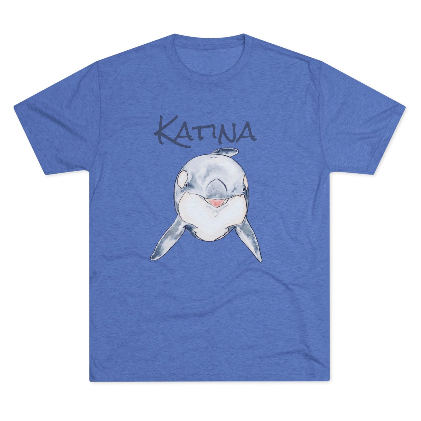 Katina Orca Whale Unisex Tri-Blend Graphic Crew Tee