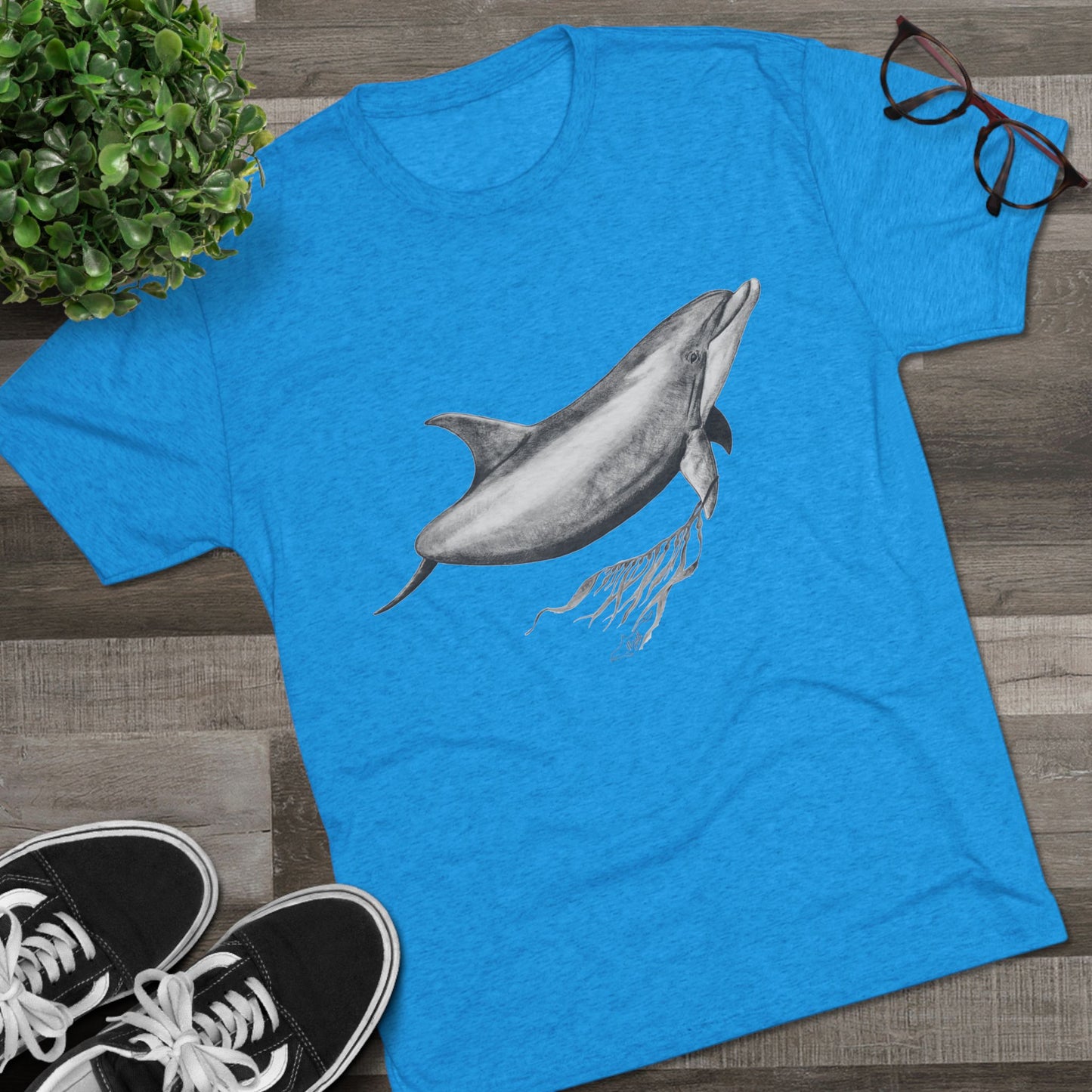 Bottlenose Dolphin Unisex Tri-Blend Crew Tee