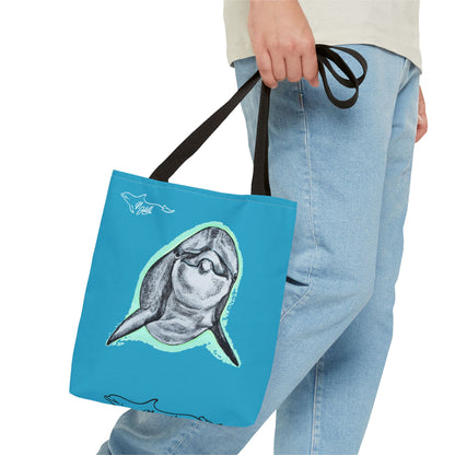 Curious Dolphin Tote Bag (AOP)