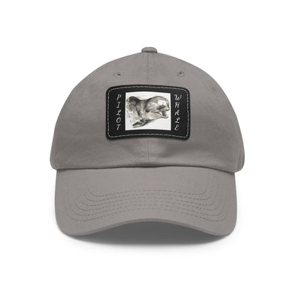 Pilot Whale Hat with Leather Patch (Rectangle)