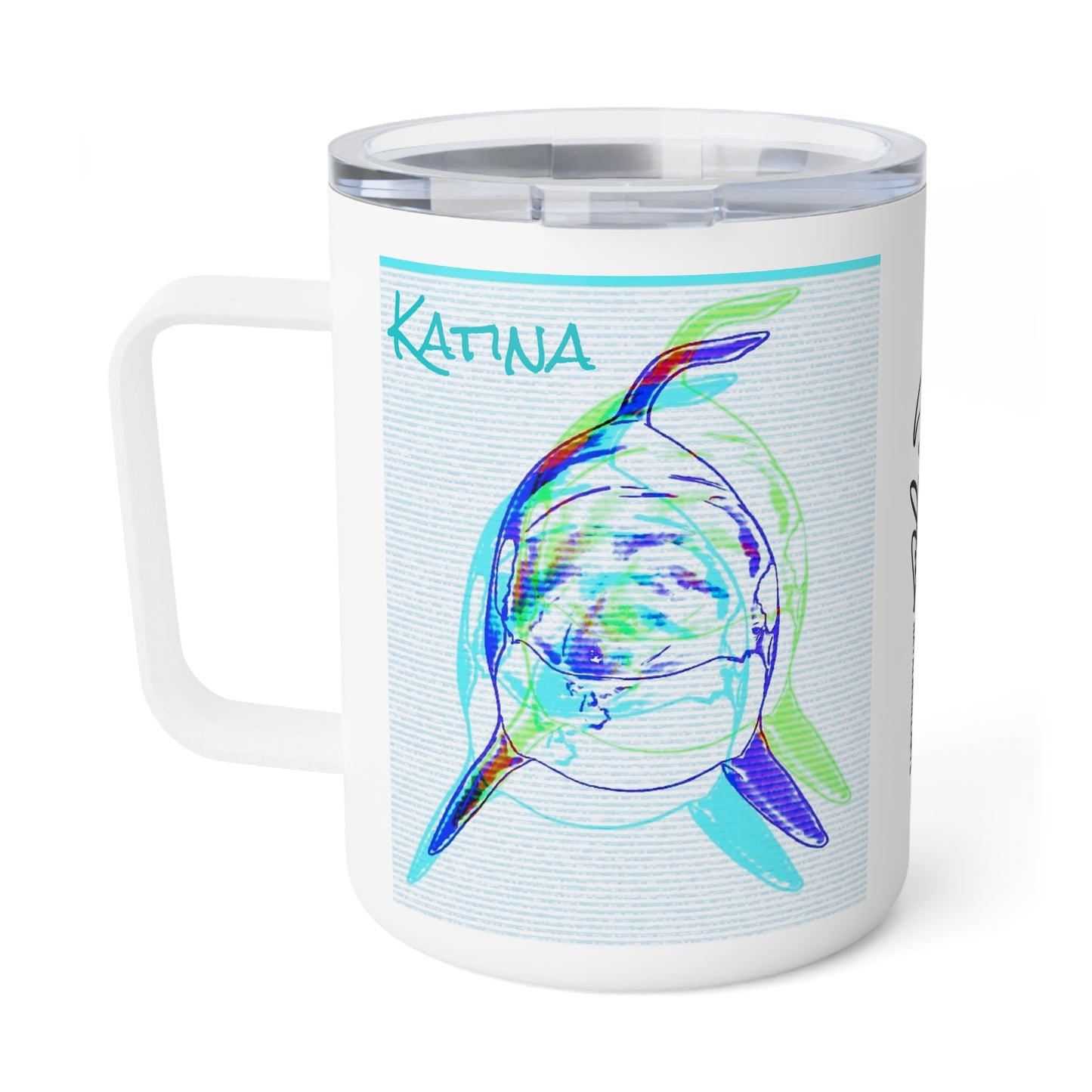 Katina Orca Whale Gestural Insulated Coffee Mug, 10oz