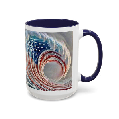 God Bless America Accent Coffee Mug 15oz