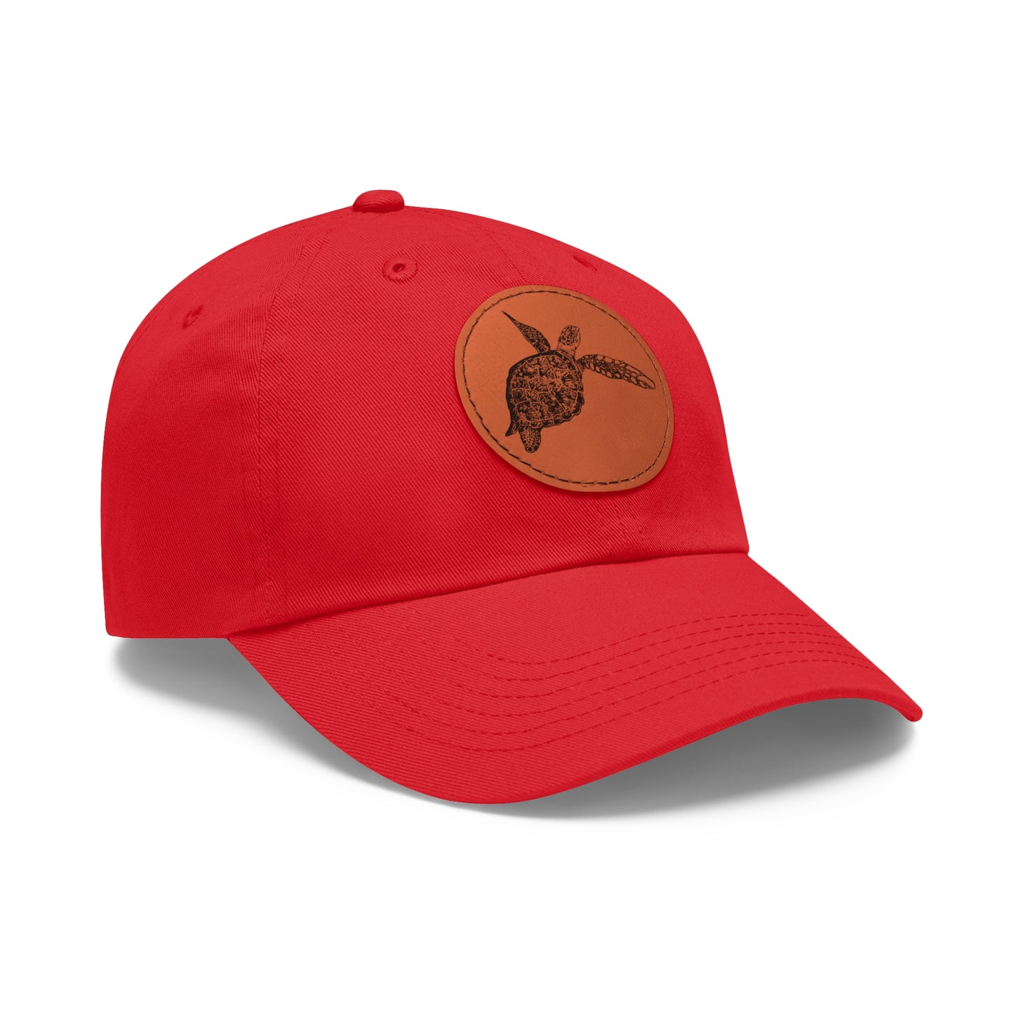 Sea Turtle Hat with Leather Patch (Round)