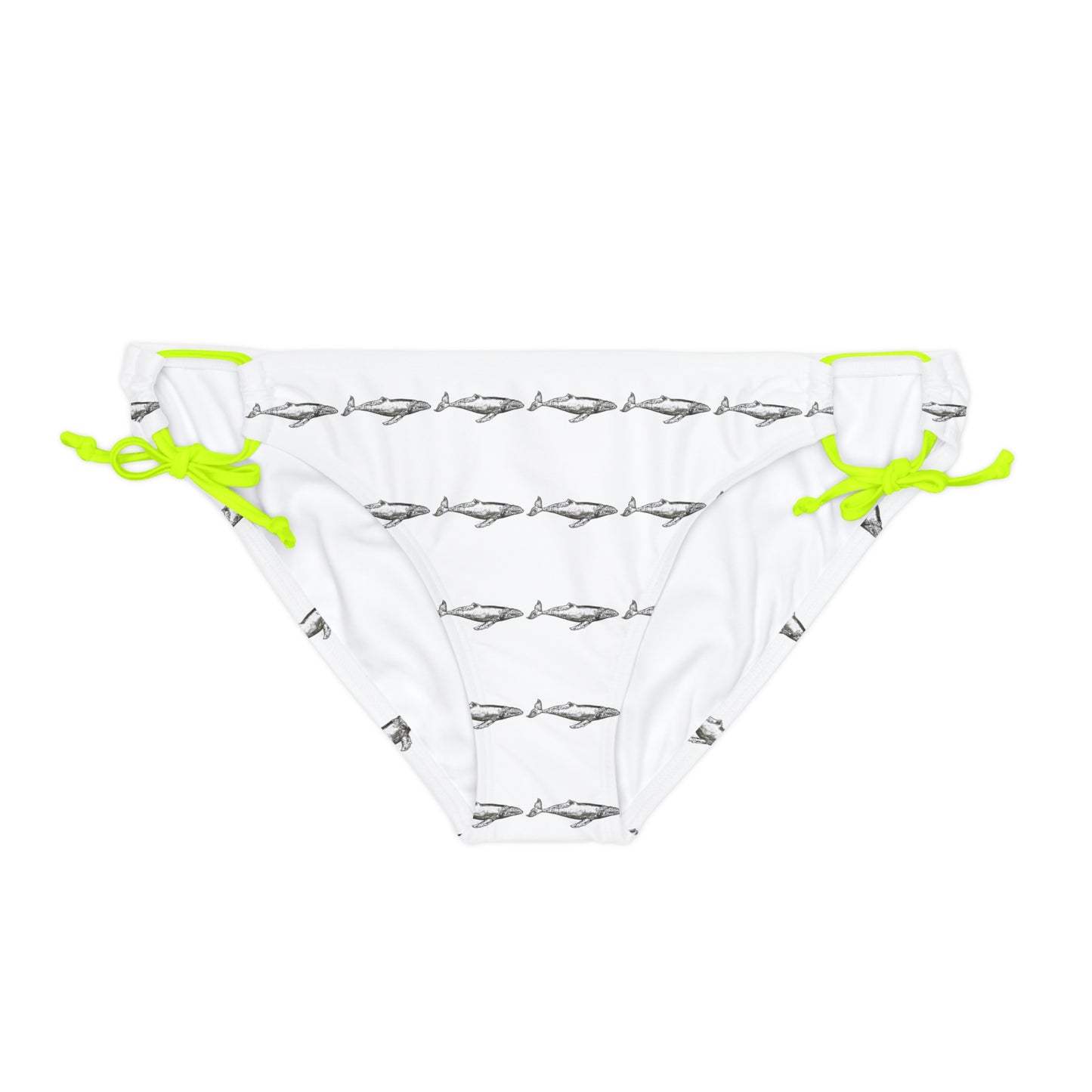 Humpback Whale Loop Tie Side Bikini Bottom (AOP)