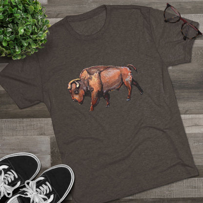 Bison Unisex Tri-Blend Crew Tee
