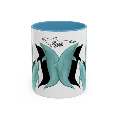 Dolphin Bow Ride Accent Coffee Mug (11, 15oz)