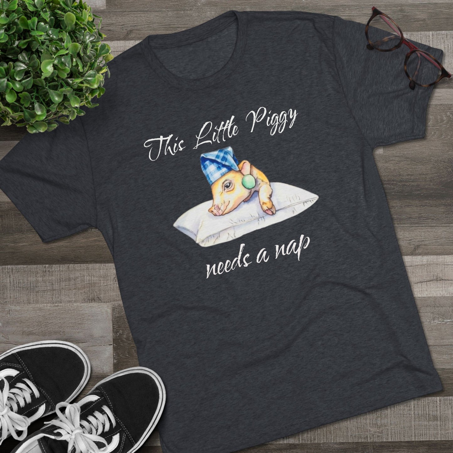 This Little Piggy needs a nap Unisex Tri-Blend Crew Tee