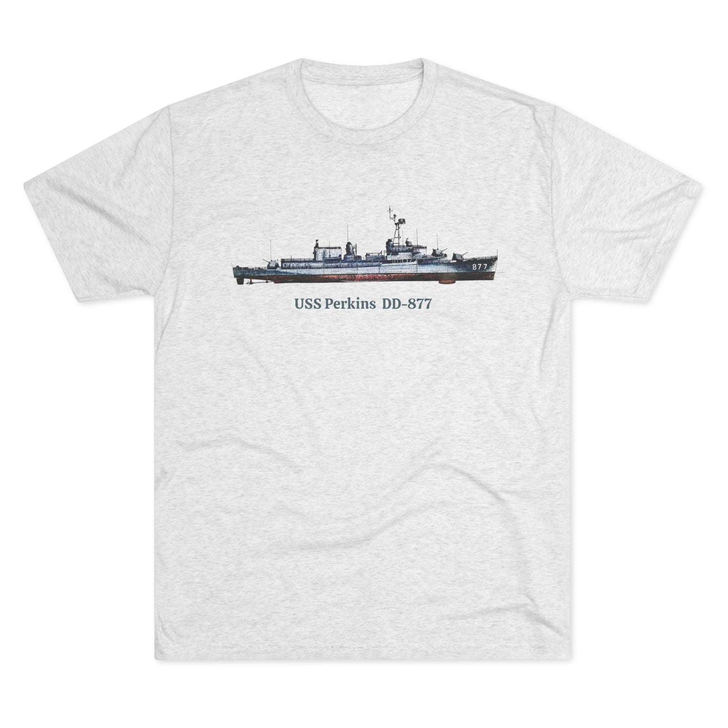 USS Perkins DD-877  Unisex Tri-Blend Crew Tee