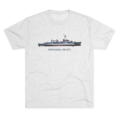 USS Perkins DD-877  Unisex Tri-Blend Crew Tee