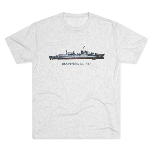 USS Perkins DD-877  Unisex Tri-Blend Crew Tee
