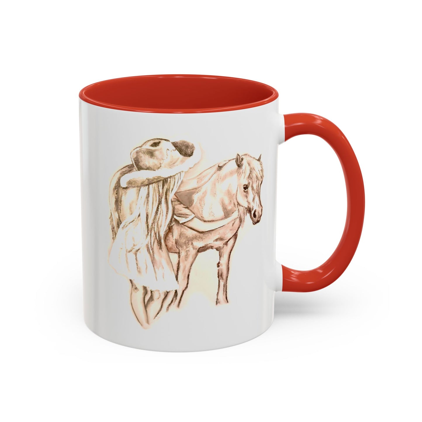 Horse and Little Girl Accent Coffee Mug, 11oz