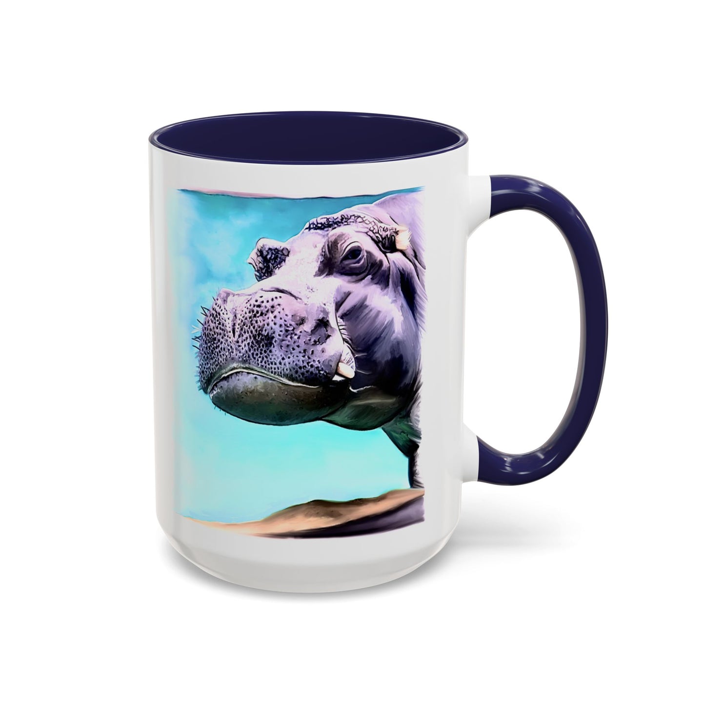 Hippopotamus Patti Accent Coffee Mug, 15oz