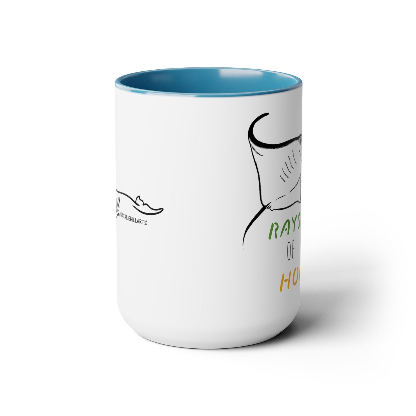 Sea Rays Two-Tone Coffee Mugs, 15oz