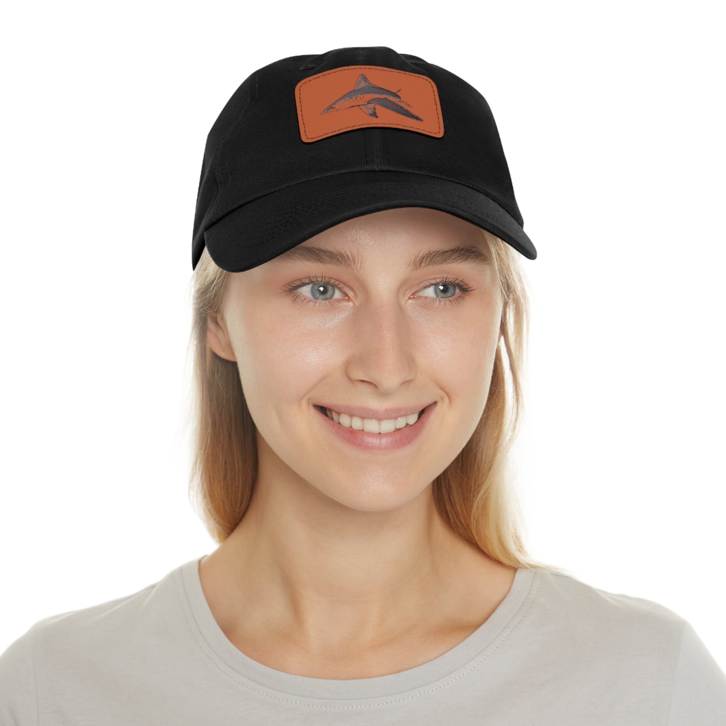 Mako Shark Hat with Leather Patch (Rectangle)