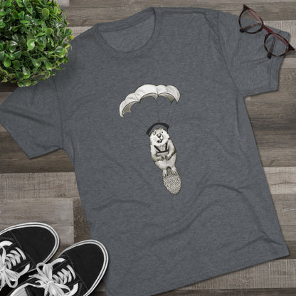 Geronimo Parachuting Idaho Beaver Unisex Tri-Blend Crew Tee