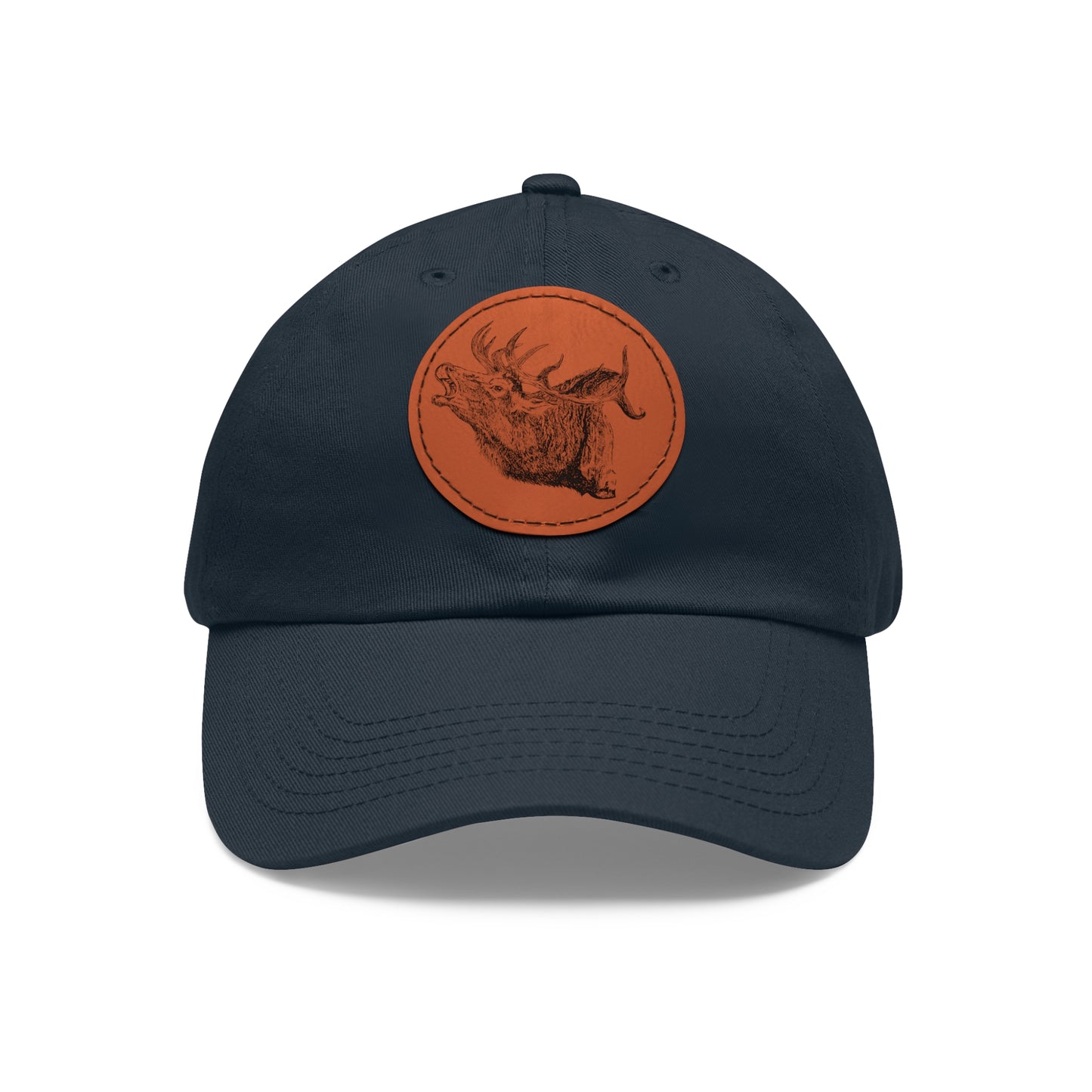 Elk Hat with Leather Patch (Round)