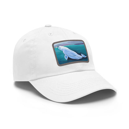 Beluga Whale Hvaldimir Hat with Leather Patch (Rectangle)