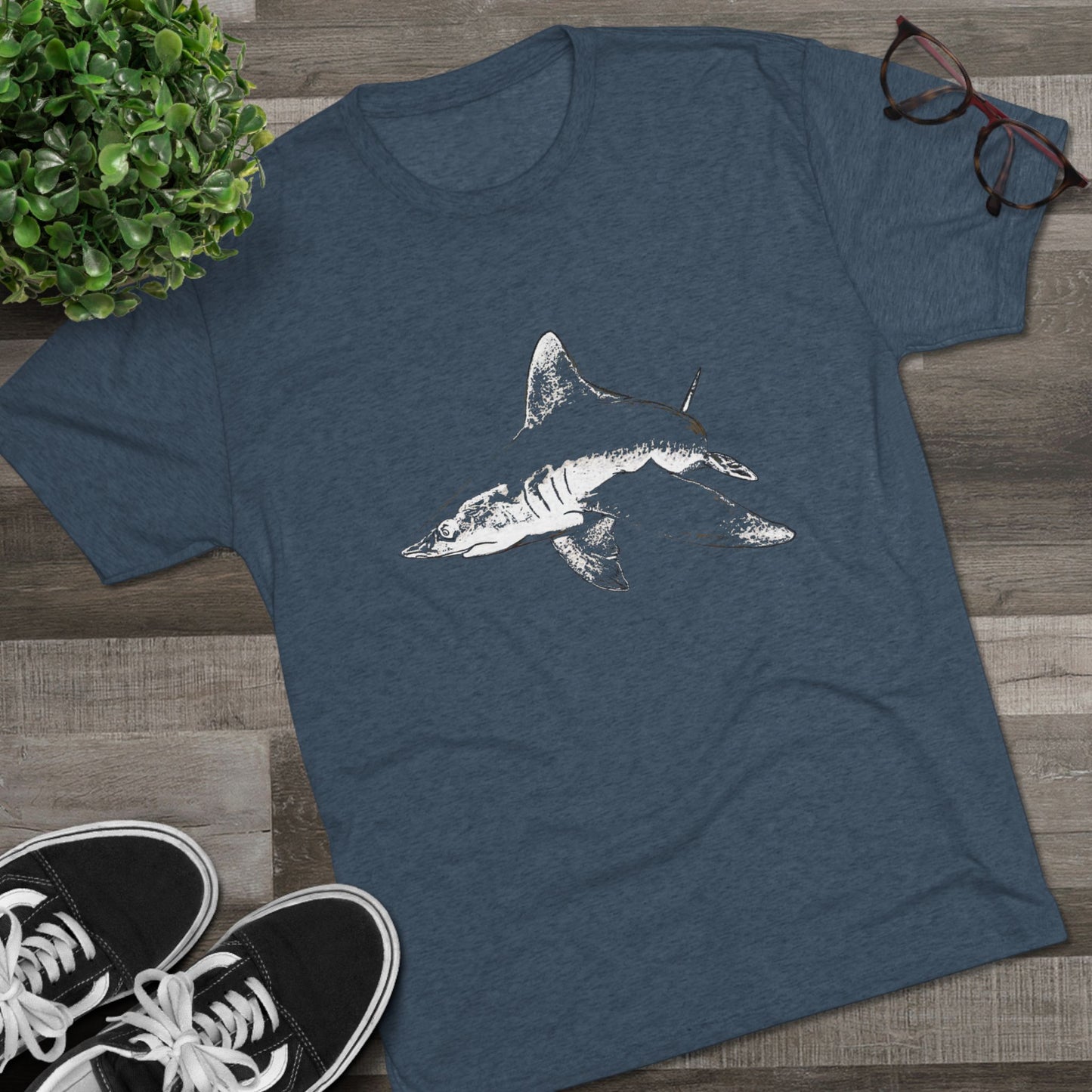 Shark Unisex Tri-Blend Crew Tee