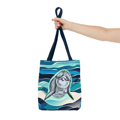 Curious Dolphin Tote Bag (AOP)