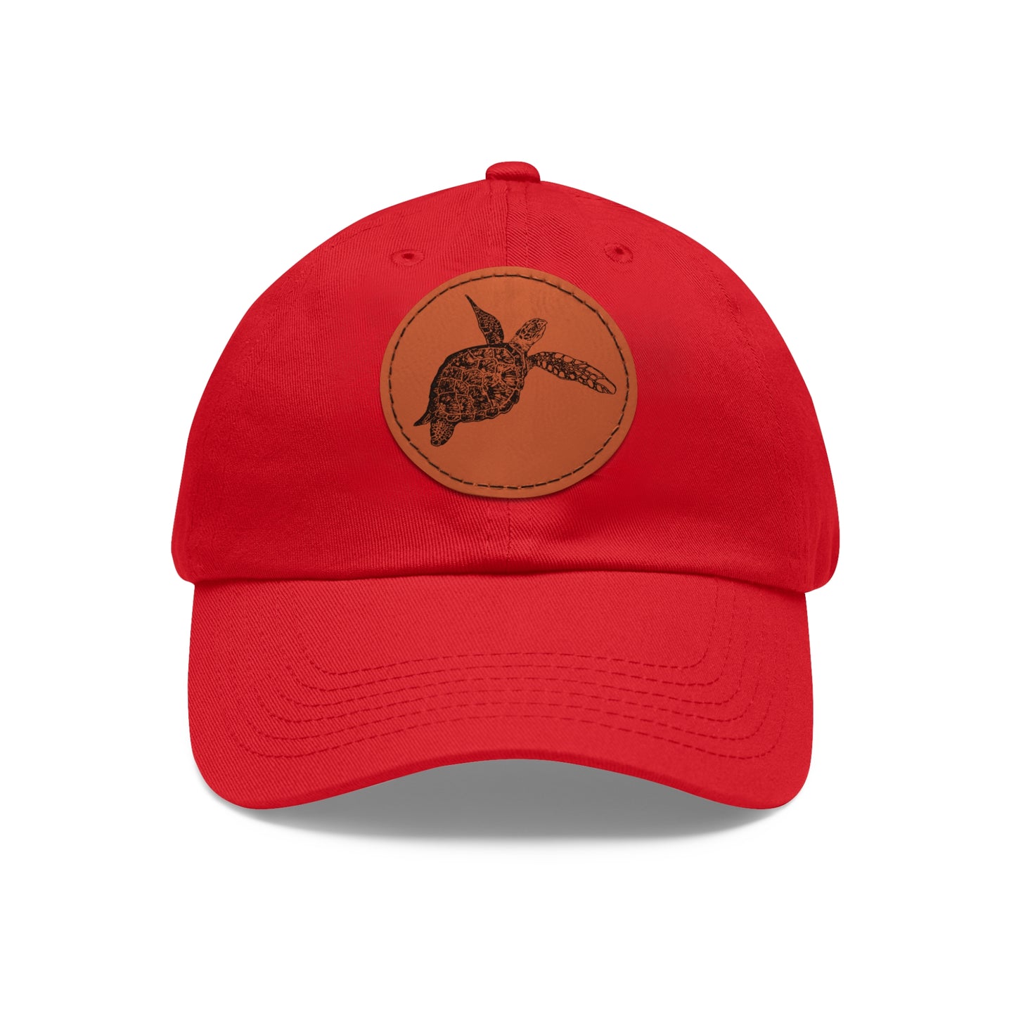 Sea Turtle Hat with Leather Patch (Round)