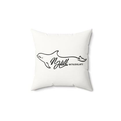 Elephant Bull Faux Suede Square Pillow