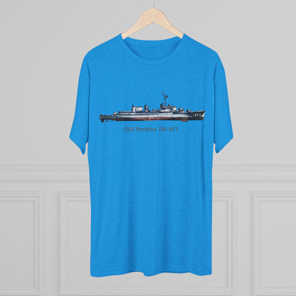 USS Perkins DD-877  Unisex Tri-Blend Crew Tee