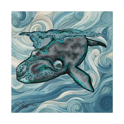 North Atlantic Right Whale Matte Canvas, Stretched, 0.75"