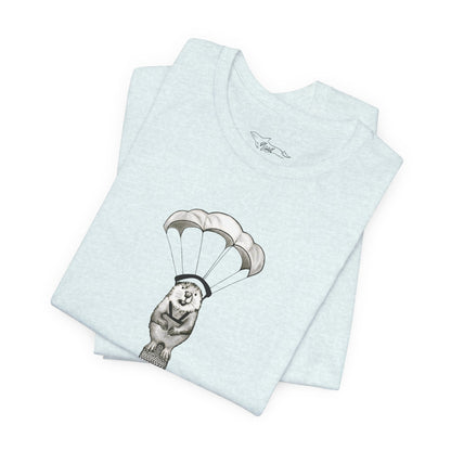 Parachuting Beaver Unisex Jersey Short Sleeve Tee