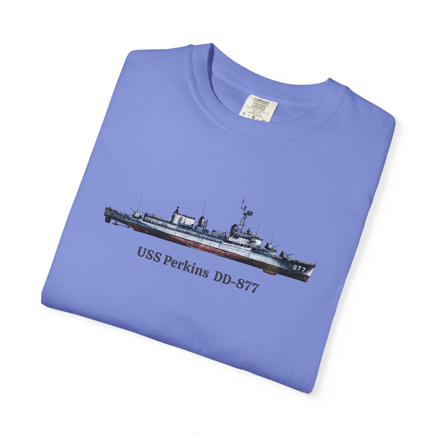 USS Perkins DD-877 Unisex Garment-Dyed T-shirt