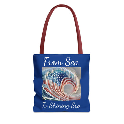 Flag Navy Blue Ocean Tote Bag (AOP)