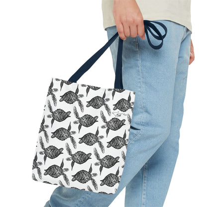 Sea Turtle Tote Bag White(AOP)