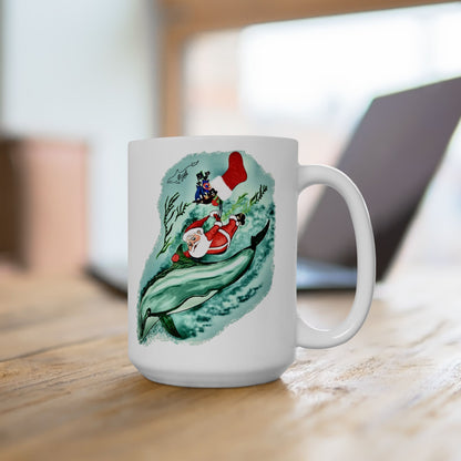 Sea-bound Santa Ceramic Mug 15oz